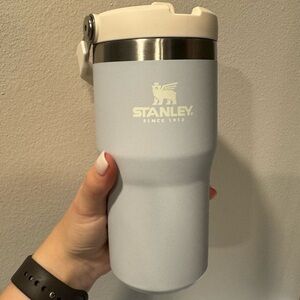 light blue 20oz Stanley with flip straw
